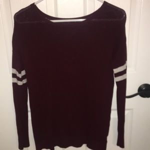 american eagle maroon varsity sweater